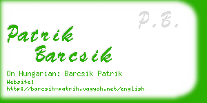 patrik barcsik business card